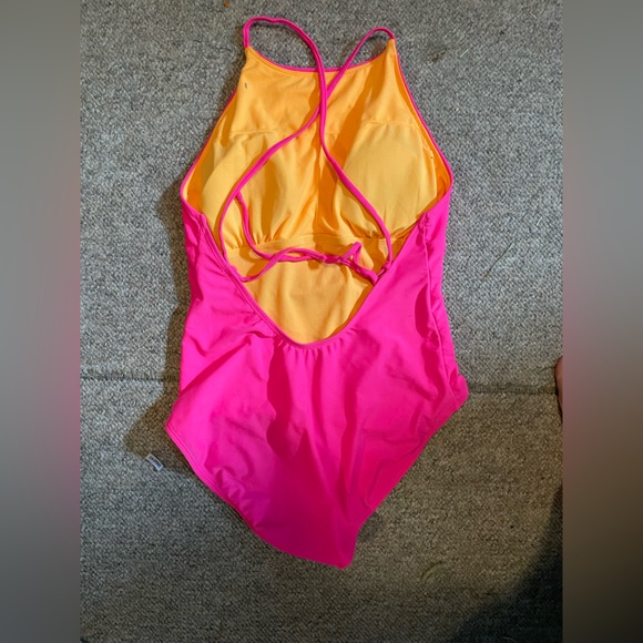 US Polo Assn Hot Pink One Piece Bathing Suit with Orange Size Large - Picture 7 of 15